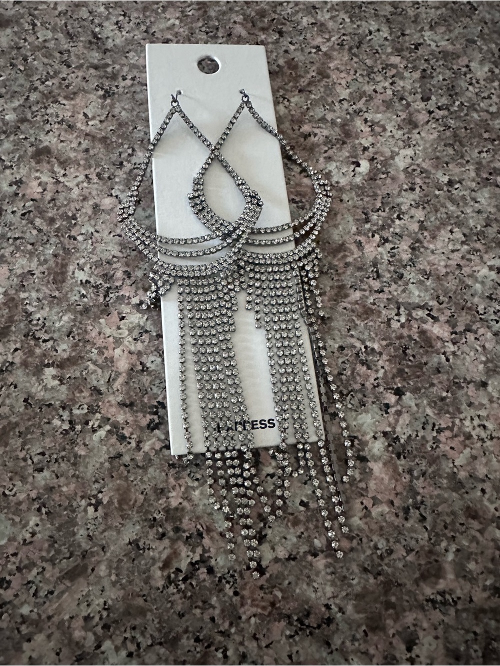 Express Silver Fringe Chandelier Earrings